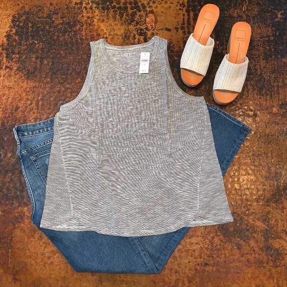 LOFT Tops - NWT - LOFT Striped Vintage Soft Shirttail Tank